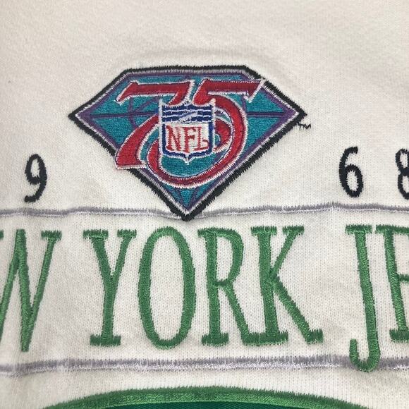 Vintage 1994 New York Jets Embroidered Large Logo Crewneck Sweatshirt Size XL - Picture 7 of 12